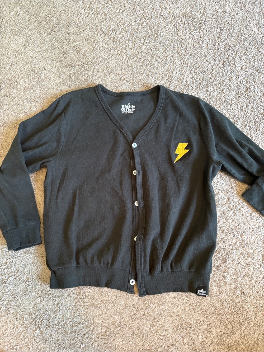 Kids Whistle & Flute lightening bolt cardigan